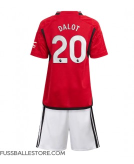 Günstige Manchester United Diogo Dalot #20 Heimtrikotsatz Kinder 2023-24 Kurzarm (+ Kurze Hosen)